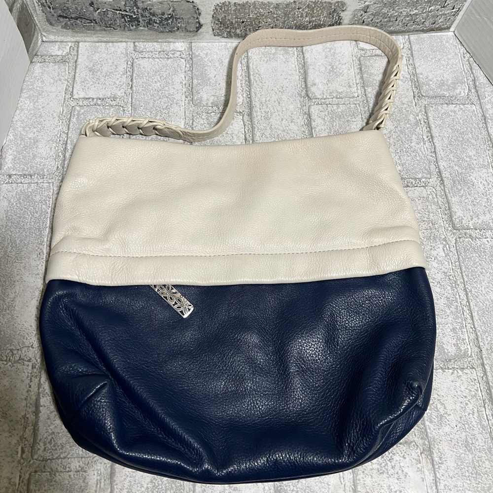 BRIGHTON "Marcel" Two Tone Colors Leather Hobo Shoulder Bag